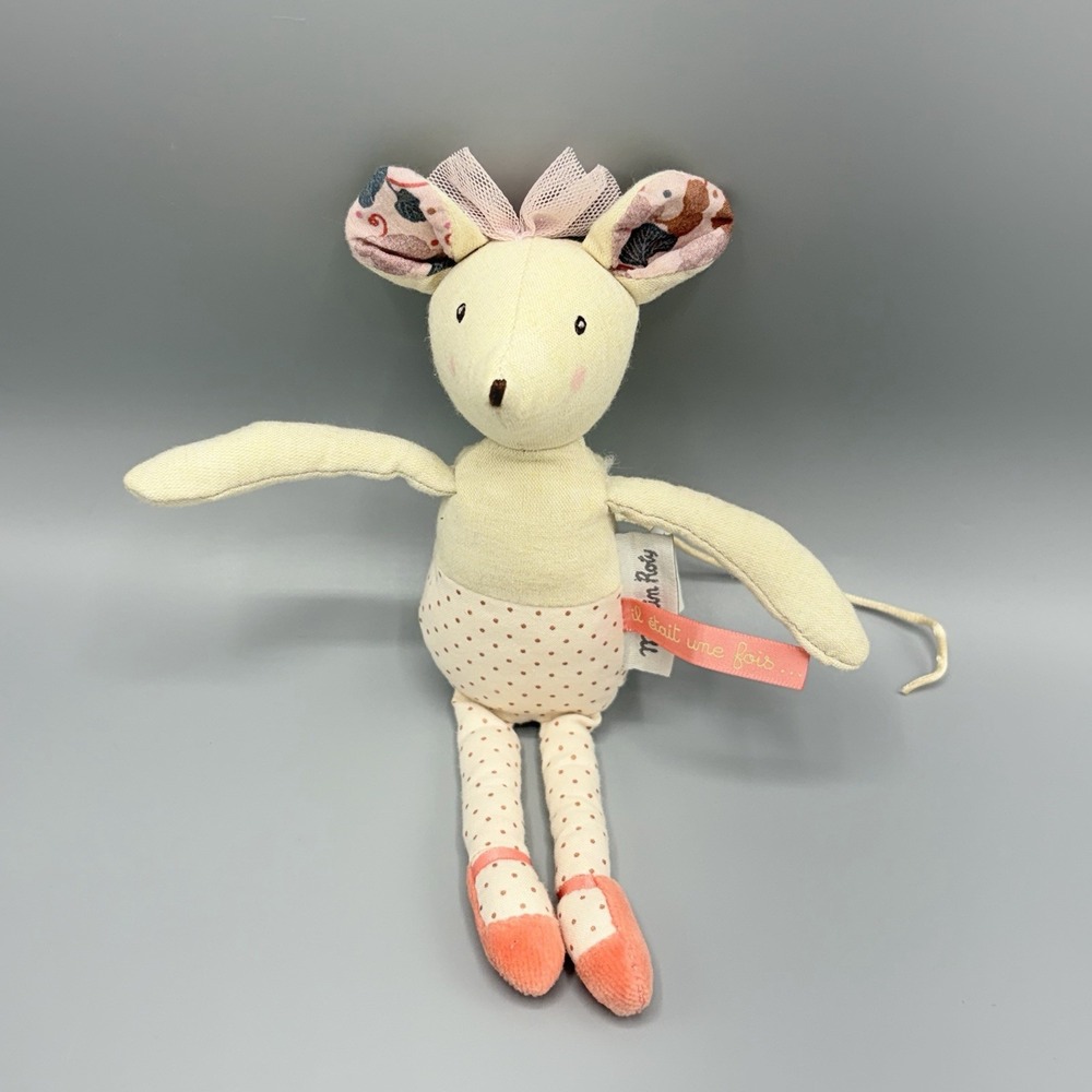 Moulin Roty il etait une fois Prima Ballerina Mouse 7 " Plush Tutu En Pointe